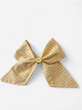 Yellow Gingham Hair Bow